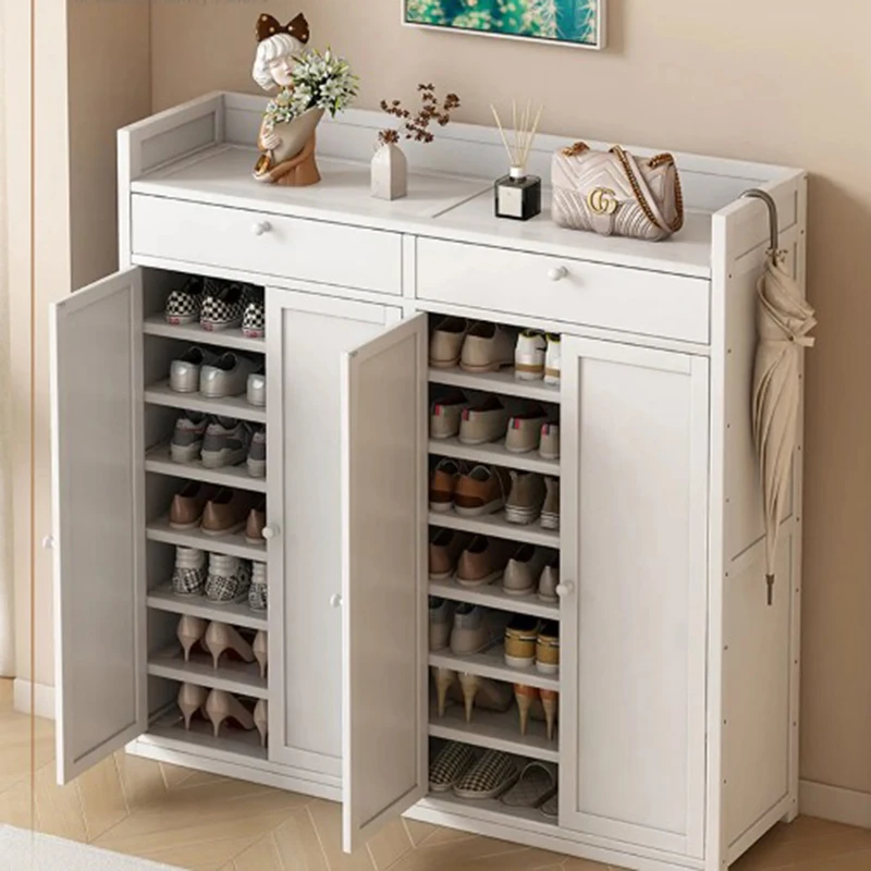 خزائن الأحذية البيضاء الرخيصة للنساء مدخل غرفة المعيشة الحديثة الإبداعية رف الأحذية الآمن المنظم تخزين أثاث المنزل Sapateira #3