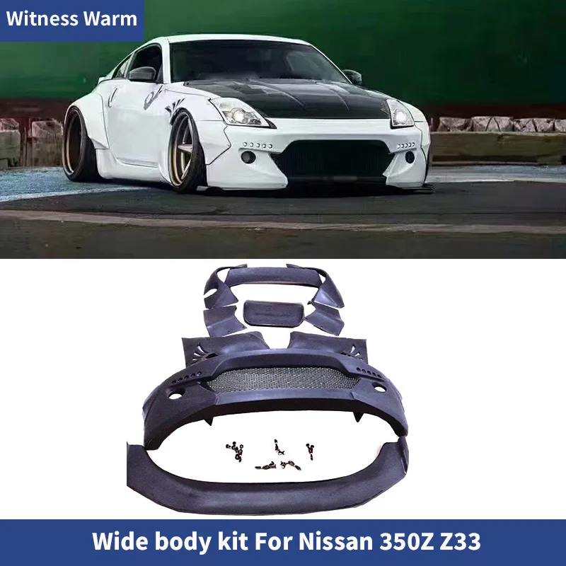 

For Nissan 350Z Z33 Wide Body Kit FRP Carbon Fiber Front Bumper Lip Rear diffuser Wings Wheel Eyebrows Fender 2003-2009