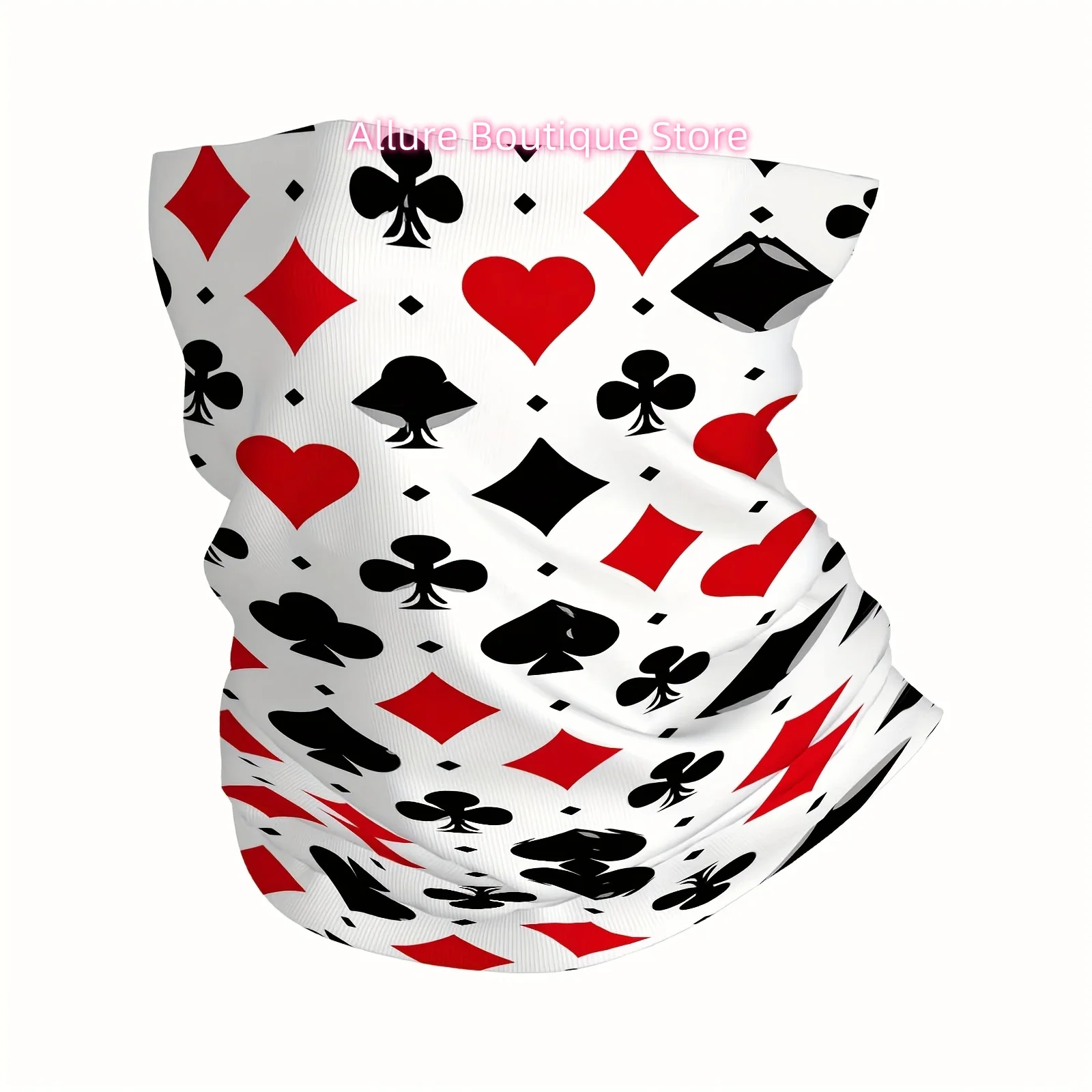 Playing Cards, Suits, Pattern Multi Functional Print Scarf Men Women Unsix Mask Neck Mask Holiday Events Gifts for Friends and F