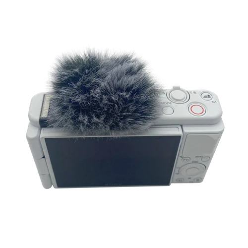 Imagen 2 del producto Zapatos calientes de gato muerto Mantis azul y parabrisas peludo para Sony ZV-1 Vlog ZV1F botas calientes parabrisas de piel artificial para Sony ZVE10