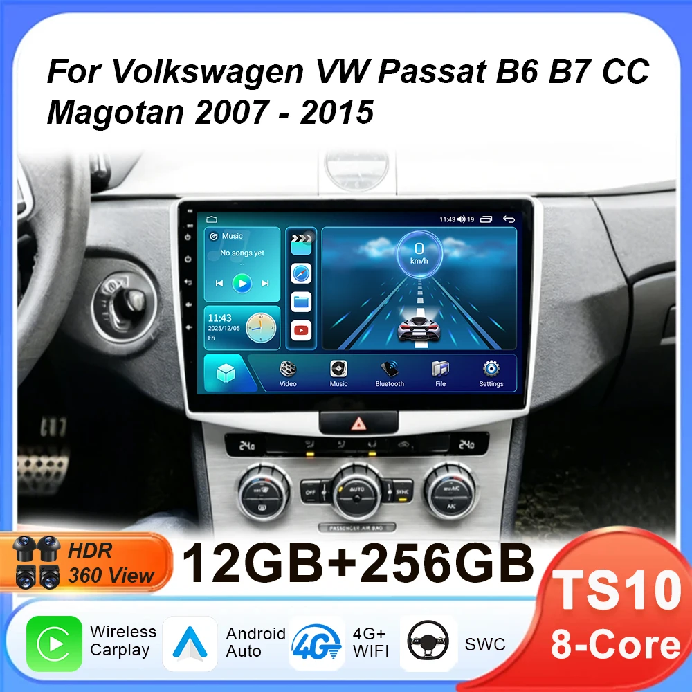 Car Radio Multimedia Video Player For Volkswagen VW Passat B6 B7 CC Magotan 2007 - 2015 Android  Car DVD Auto Radio Stereo