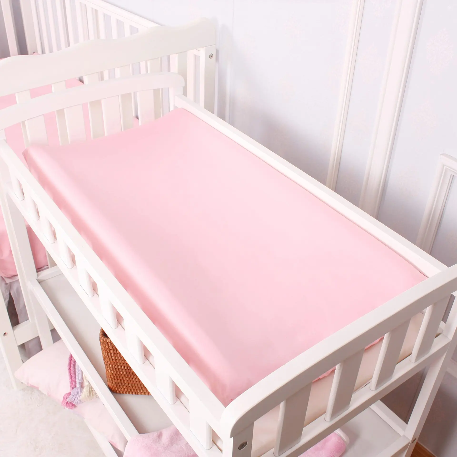 لينة تنفس الشاش القطن الطفل المجهزة ورقة الوليد سرير غطاء سرير العالمي بلون الرضع التمريض تغيير غطاء مراتب مضاد للماء عالي الجودة