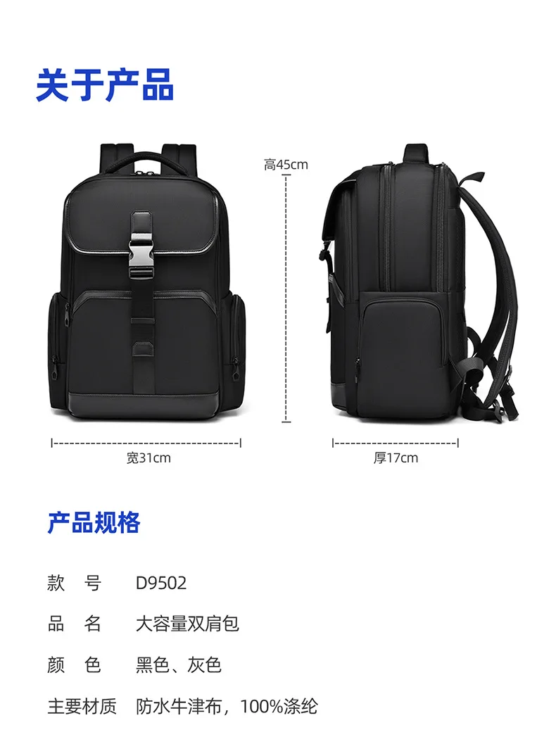 College & Business Backpack for Men Laptop Commuter Travel Bag Breathable Lumbar Support & Multi-Compartment Storage