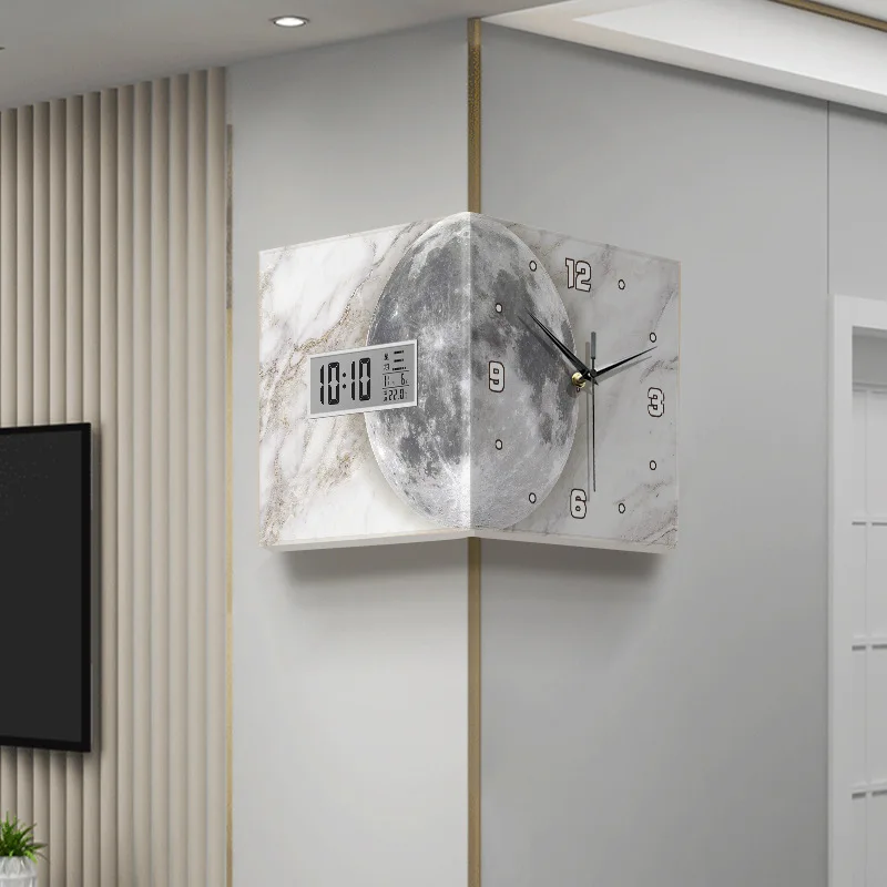 

Creative and simple moon corner wall clock