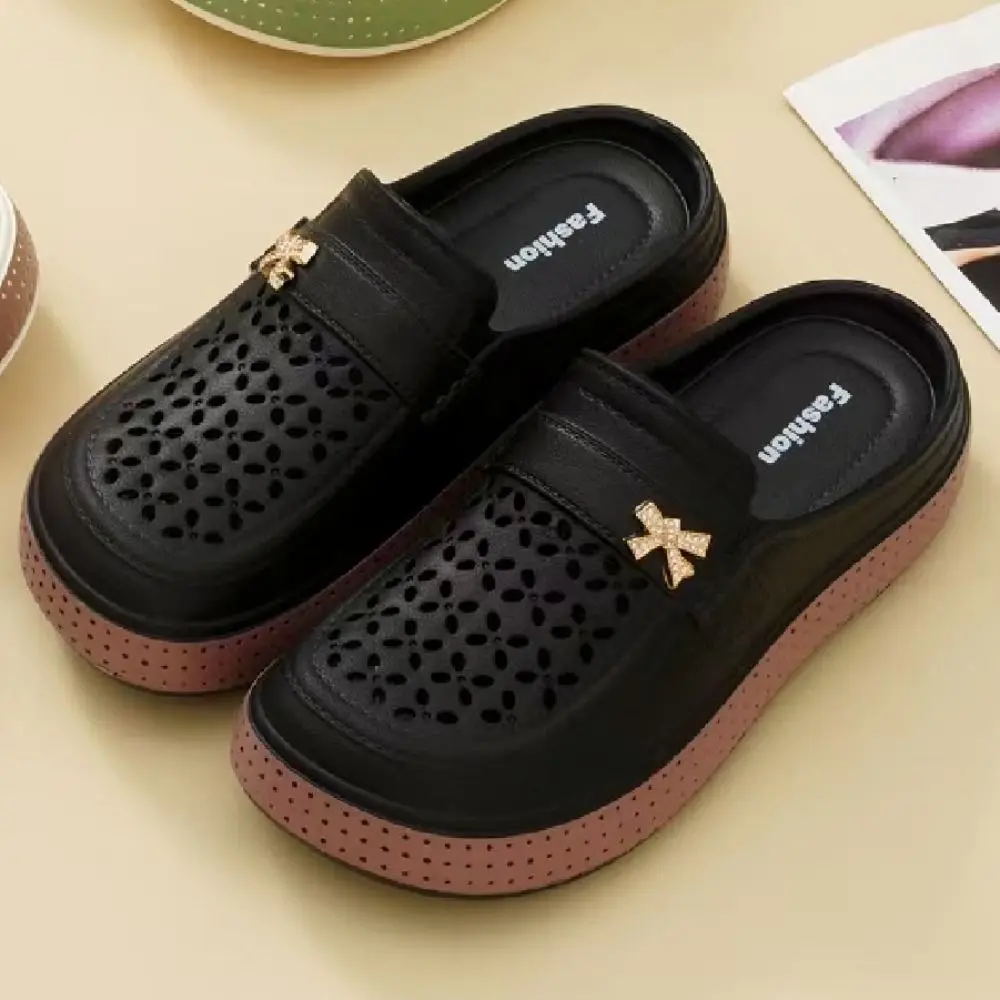 Trendige EVA-Damen-Clogs, rutschfest, atmungsaktiv, geschlossene Zehenpartie, dicke Sohle, leichte Strandclogs für drinnen und draußen – Detail 5