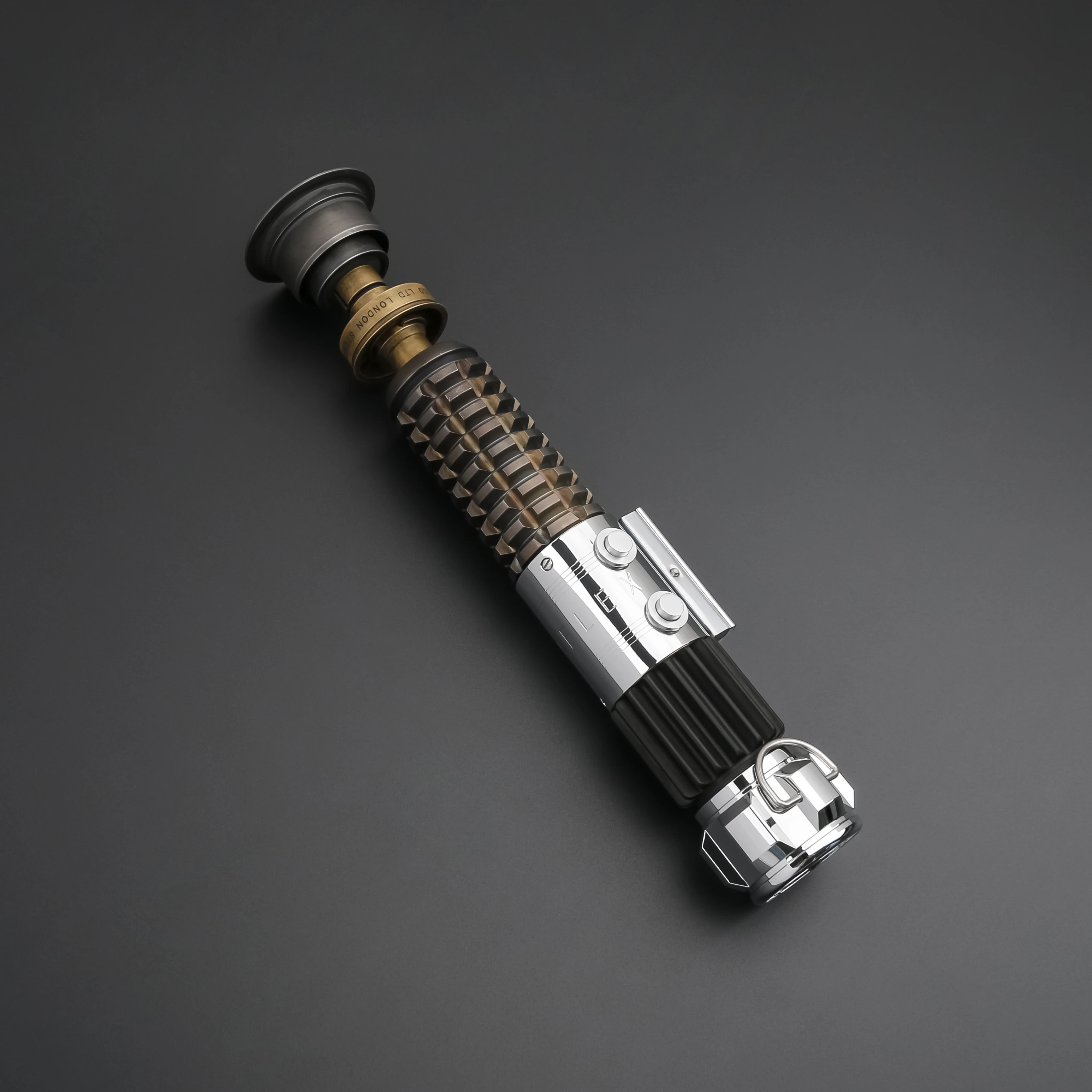 TXQSABER Replica Lightsaber Obi-Wan EP4 Handle no Blade Heavy Dueling Metal Pixel head Hilt Light Saber for Adult Cosplay Toys