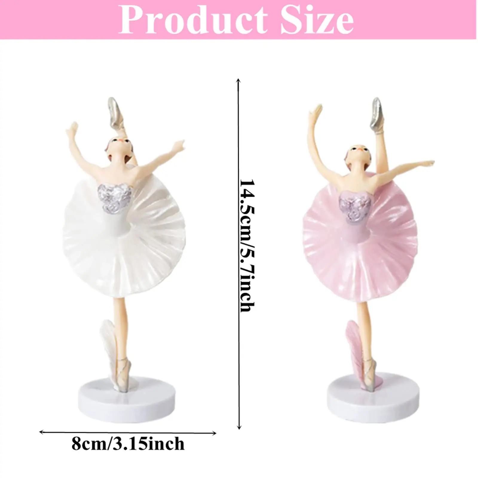 3 PCS Dancing Girl Ballerina Figurine Ballet Figurine Cake Topper For Girl Birthday Party Supplies Ballerina Cake Decoration
