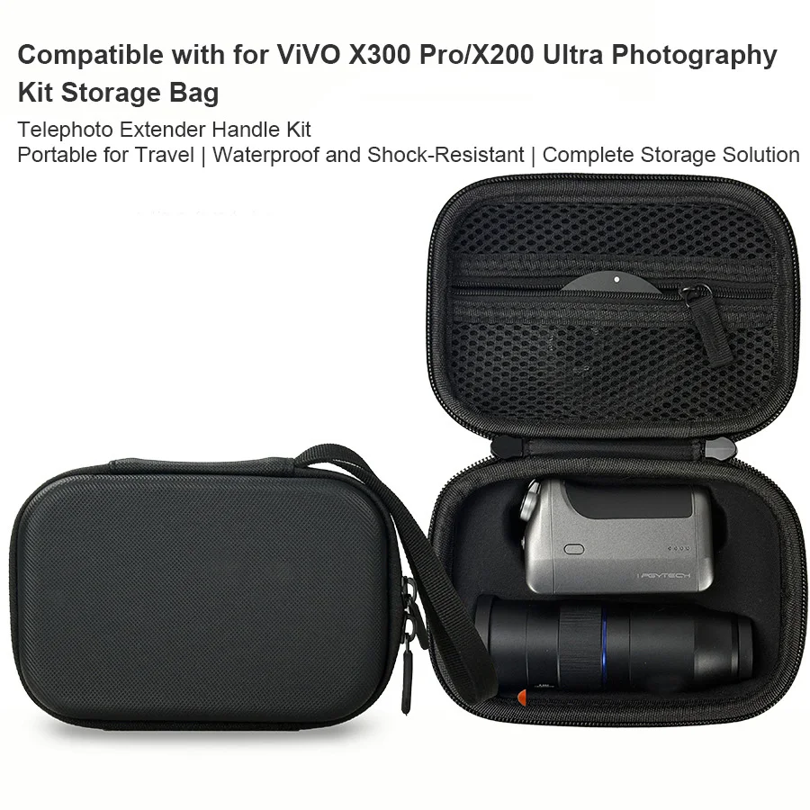 

Hard Shell Camera Case for Vivo X200 Ultra/X300 Pro Waterproof Shockproof Storage Bag for Telephoto Lens, Extender, and Handle