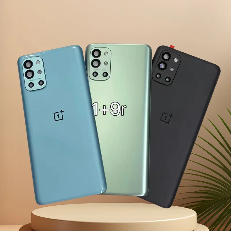 ل One Plus 9R LE2101 A + زجاج الغوريلا 5 غطاء الإسكان الخلفي ل OnePlus 9R الباب الخلفي استبدال علبة البطارية الصلبة وعدسة الكاميرا
