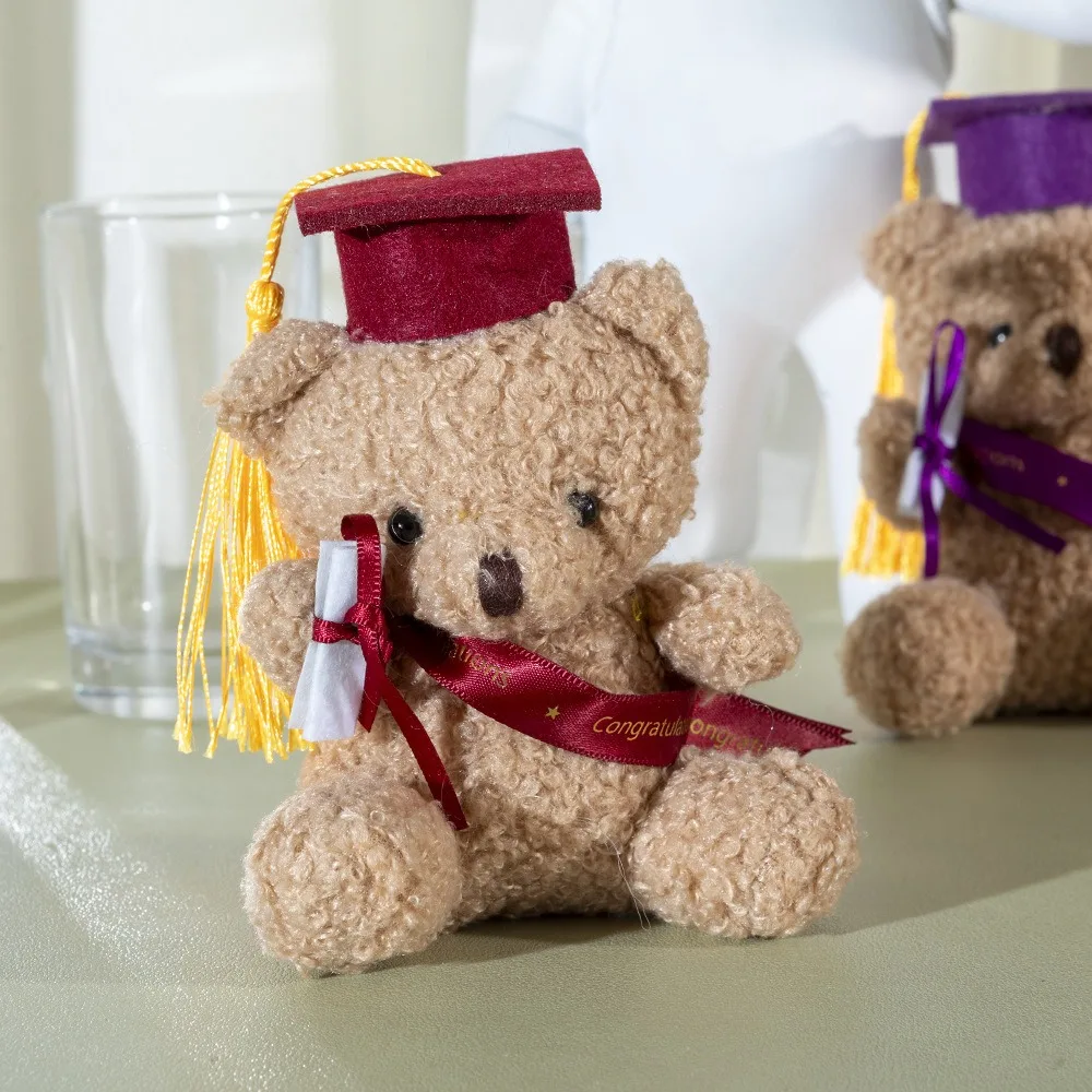 Dr. Bear-muñeco de peluche para niños, bonito juguete de felpa para regalo de graduación, bolso colgante, llavero