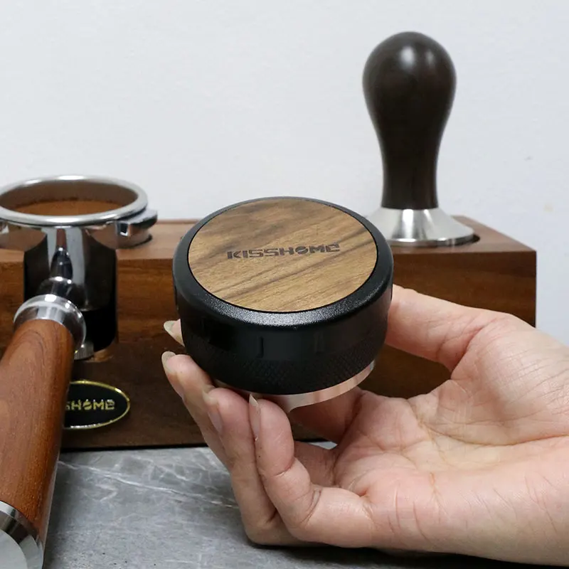 موزع القهوة مستوي 51 مللي متر 53 مللي متر 58 مللي متر الخشب قابل للتعديل ل Portafilter أدوات توزيع الاسبريسو صانع باريستا الملحقات