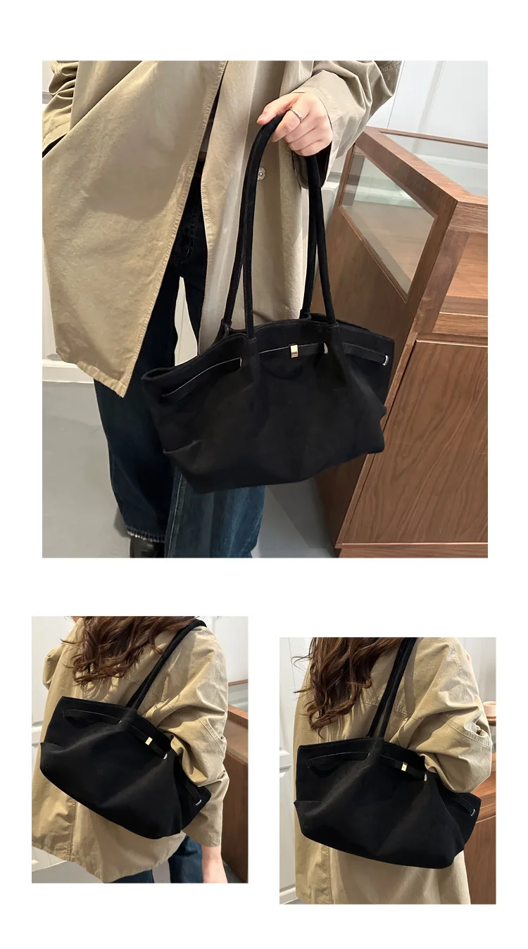 Frauen Faux Wildleder Schulter Tasche Casual Tote Handtasche Unterarm Eimer Geldbörse Herbst Täglichen Mode Luxus Tasche Guangzhou Hohe Qualität Tasche – Detail 29