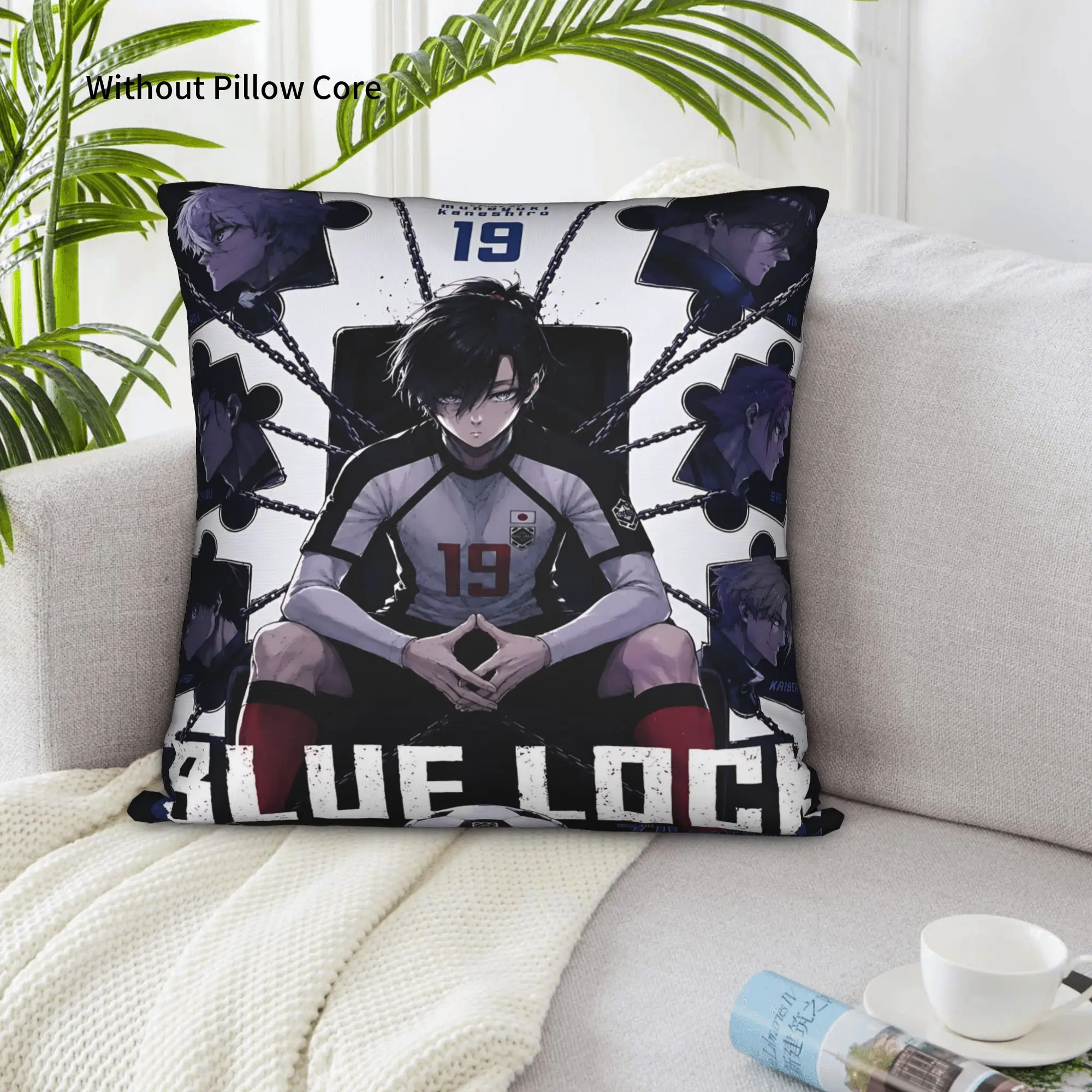 1PC Blue Lock Football Anime Pillow Case Double-Sided Printing  Sofa Cushion Bedroom Bedside Pillow