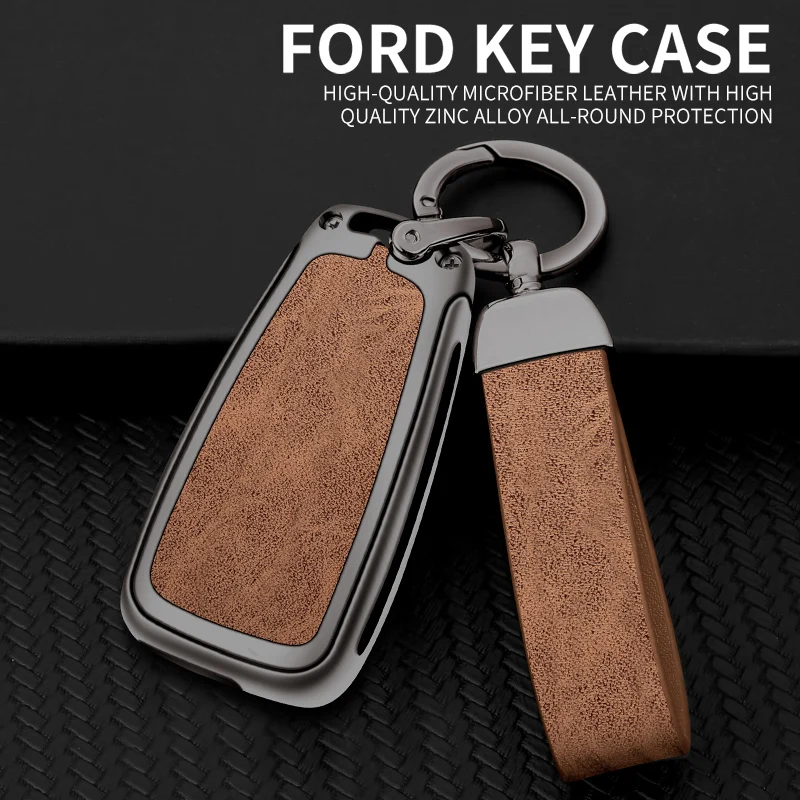 Zinc Alloy Car Key Case Cover Protector Shell for Ford Ranger C-Max S-Max Focus Galaxy Mondeo Transit Tourneo Custom Ecosport