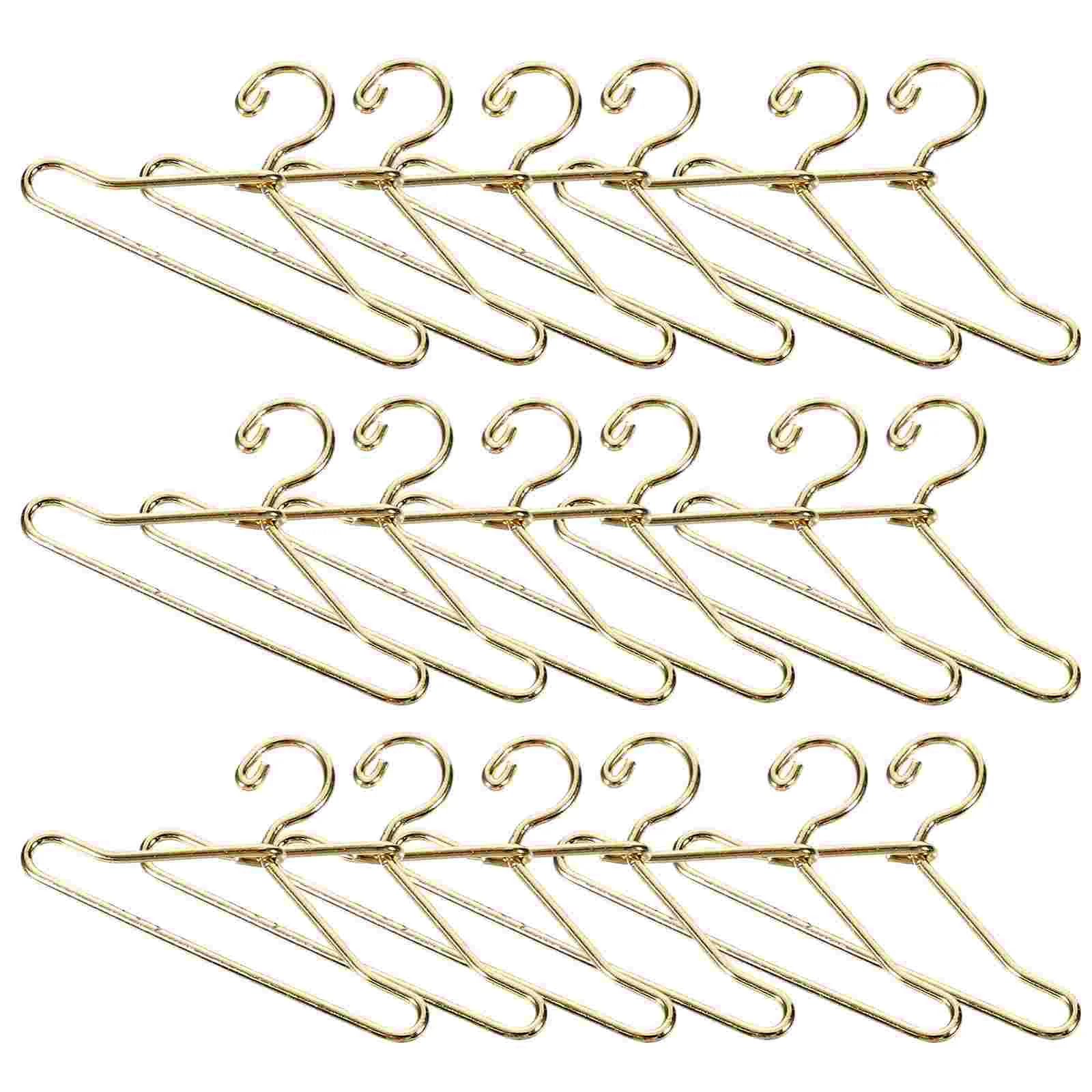 Image of 20 Stück Kleiderständer, 40 mm, Metallfarbe, Mini-Baby-Lappen, kleiner Kleiderbügel, Haushügel, Miniatur, zarte goldene kleine Requisiten