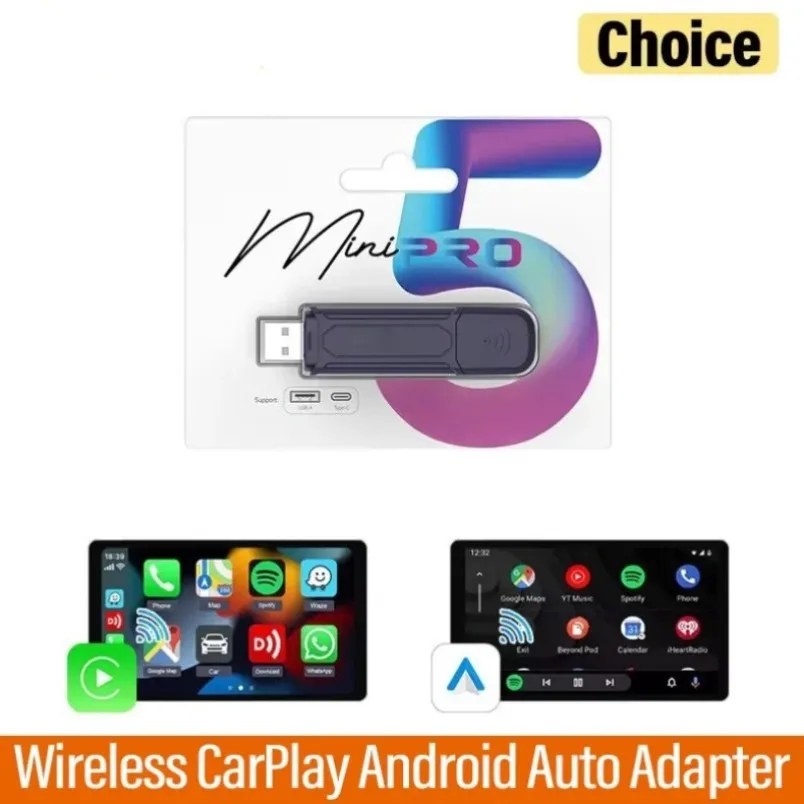 

Портативный USB-ключ Mini 5, беспроводной адаптер CarPlay Smart CarPlay Box для OEM автомобиля Plug and Play, Wi-Fi, Bluetooth, автоматическое подключение