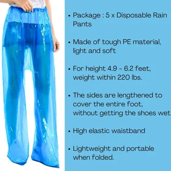 Disposable Raincoat Pants Portable Splash Proof Split Raincoat Outdoor Travel Drifting Cycling Feet-wrapped Rain Pants 2