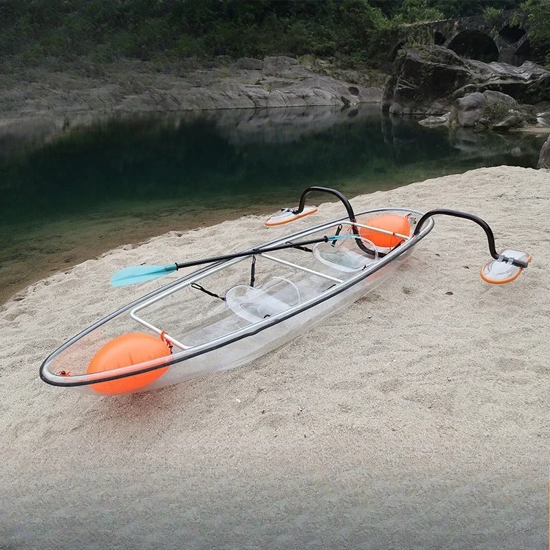 Wedding dress shooting crystal boat, double PC transparent boat aluminum frame balance bar air cushion boat