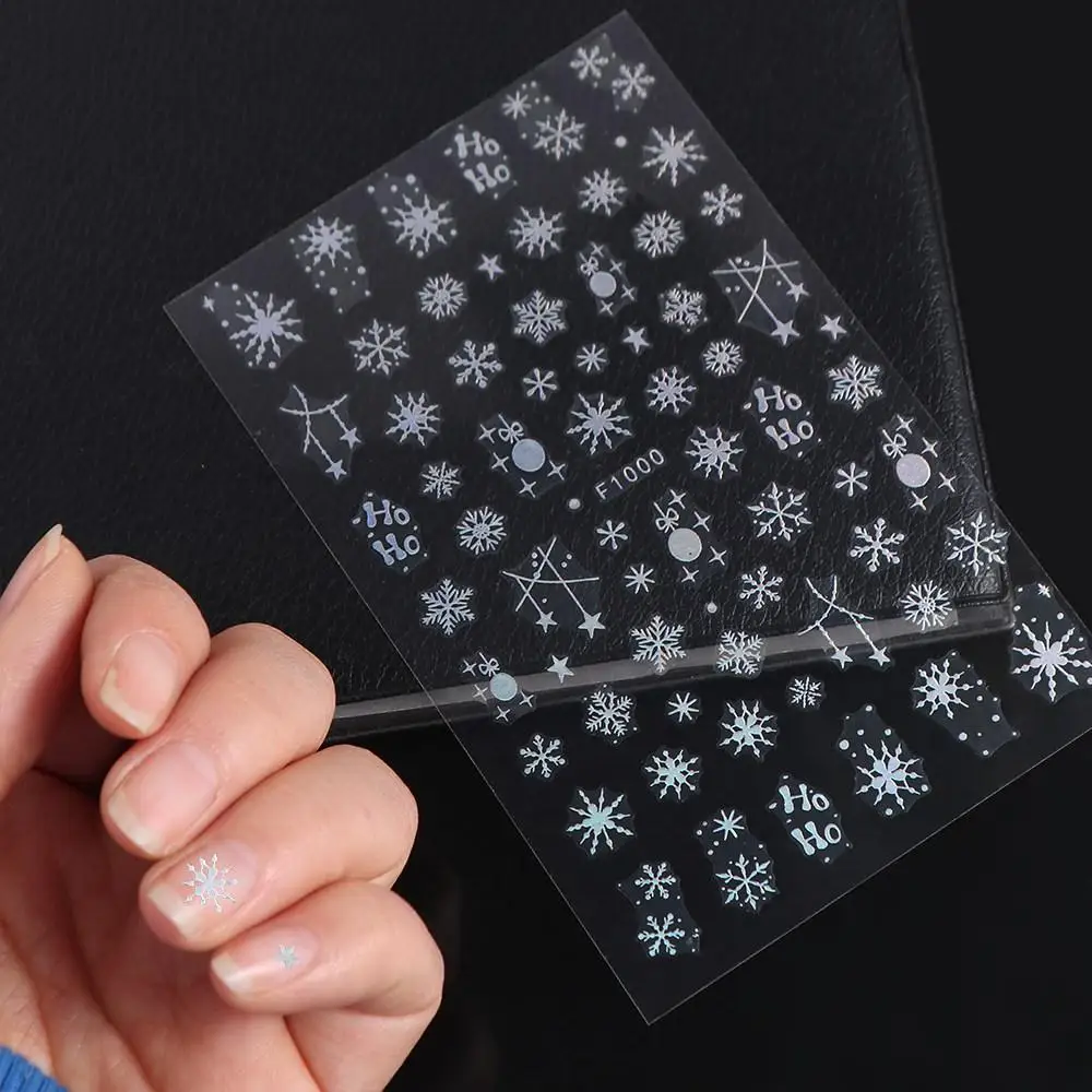 Laser Schneeflocke Weihnachten Laser Nagel Aufkleber Weihnachtsbaum Französische Linien Weihnachten Laser Nagel Aufkleber Nagel Zubehör