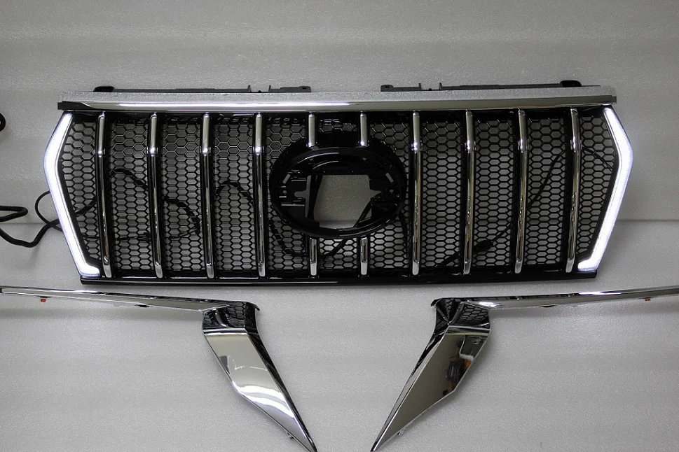 2018 2019 2020 2021 Led Abs kratka pasuje do Prado Fj150 2018-2021 Racing Grille akcesoria samochodowe zderzak maska siatki pokrywa