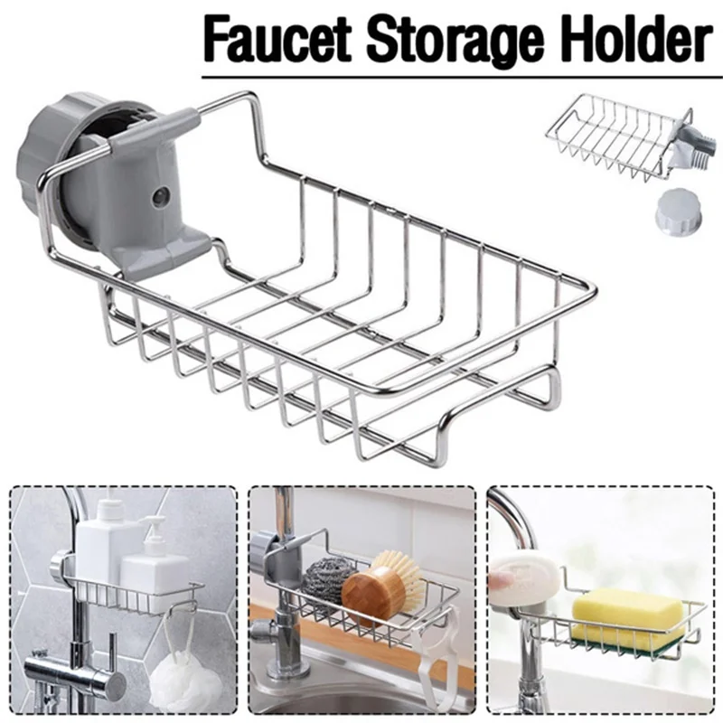 

Stainless Steel Faucet Rack Sink organizer rack for kitchen and bathroom Kitchen Stainless Steel Sink Drain Rack