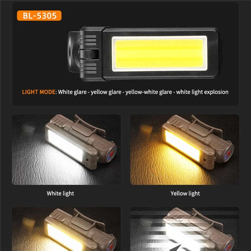 Charging Led 6-Mode 360-Degree Foldable Work Light Head-Mounted/Magnet Base For Car Repair Inspection BL-5301