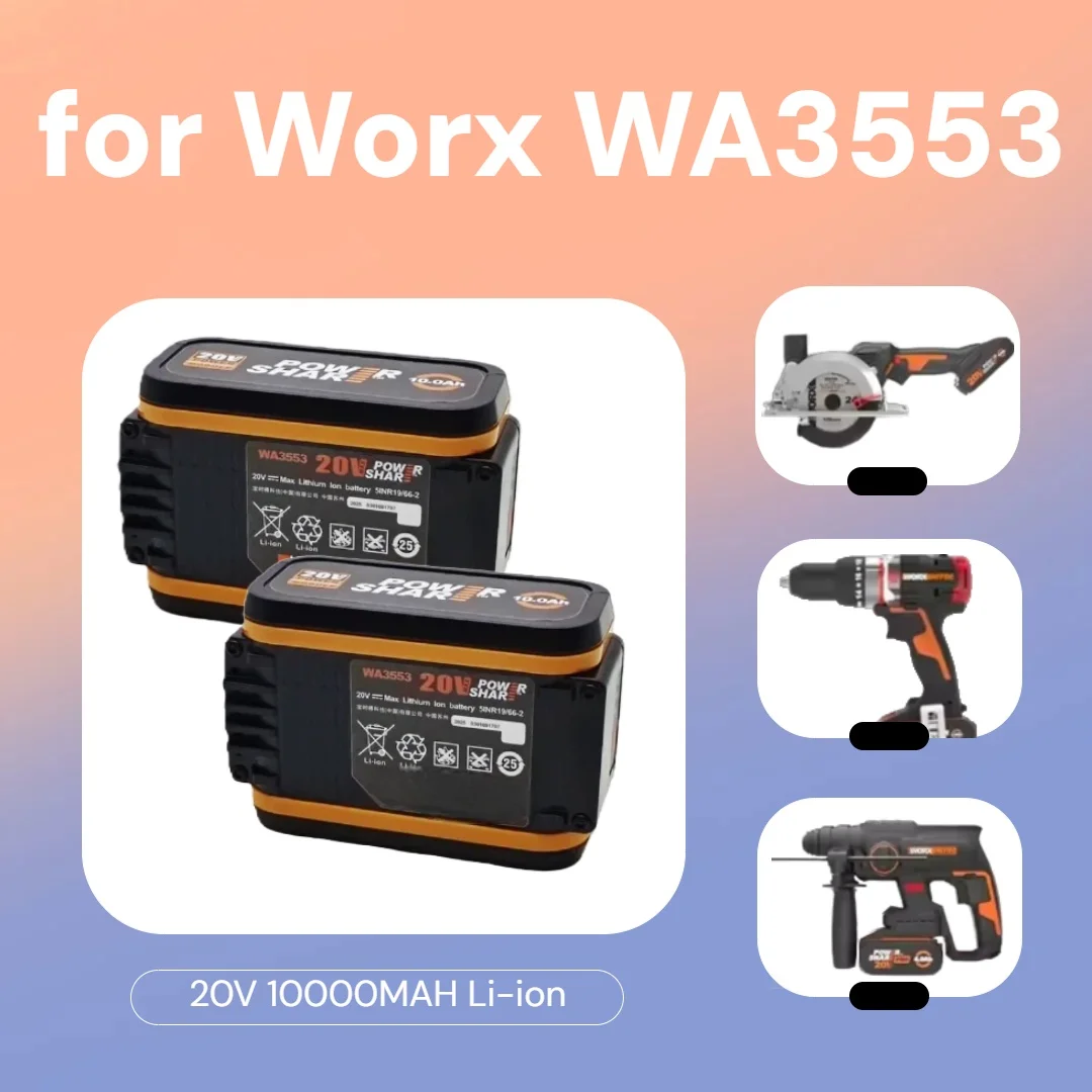 

Rechargeable WA3553 WA3551 WA3553.1 WA3570 for WORX Electric and Garden Tools for worx 20V 4.0Ah Lithium battery