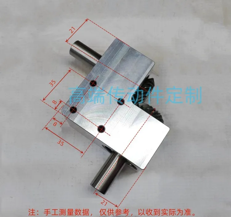 90 Degree Reversing Angle Reducer Ratio 1:1, Shaft Diameter 15mm, Spiral Umbrella Gearbox 1.5 Modulus Gear Box