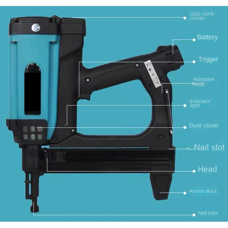 GSR40 Air Nail Gun Cement Steel Nail Gun Air Gun Battery Air Nail Gun Professional Hand Tool Nail GunWoodworking Air Tools