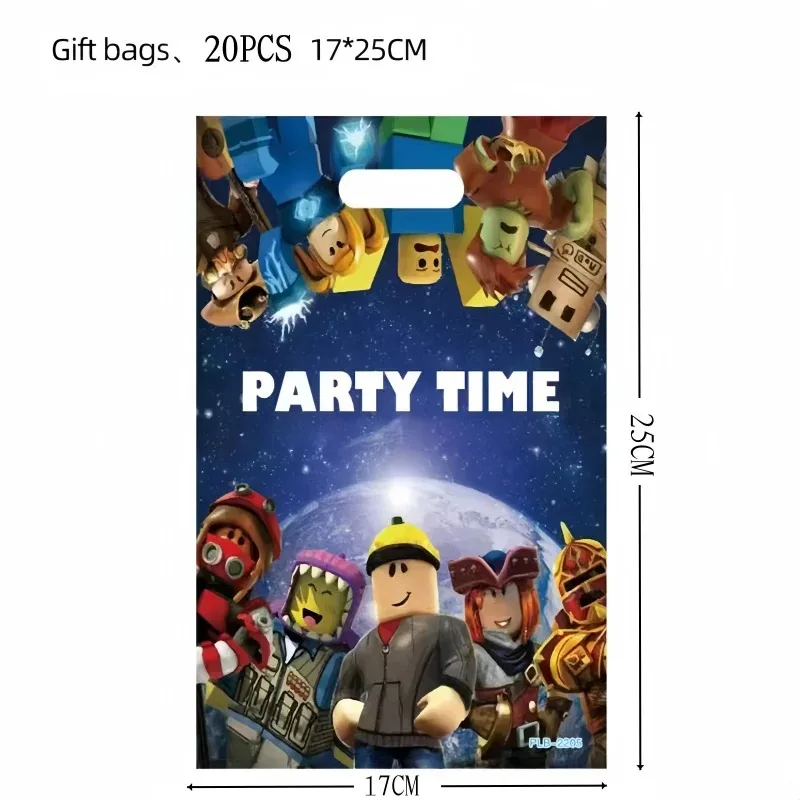 Cartoon 20Pcs Roblox Gift Bags Birthday Party Wholesale Eco Plastic Candy Bags Anime Themed Holiday Gift Bag view 5