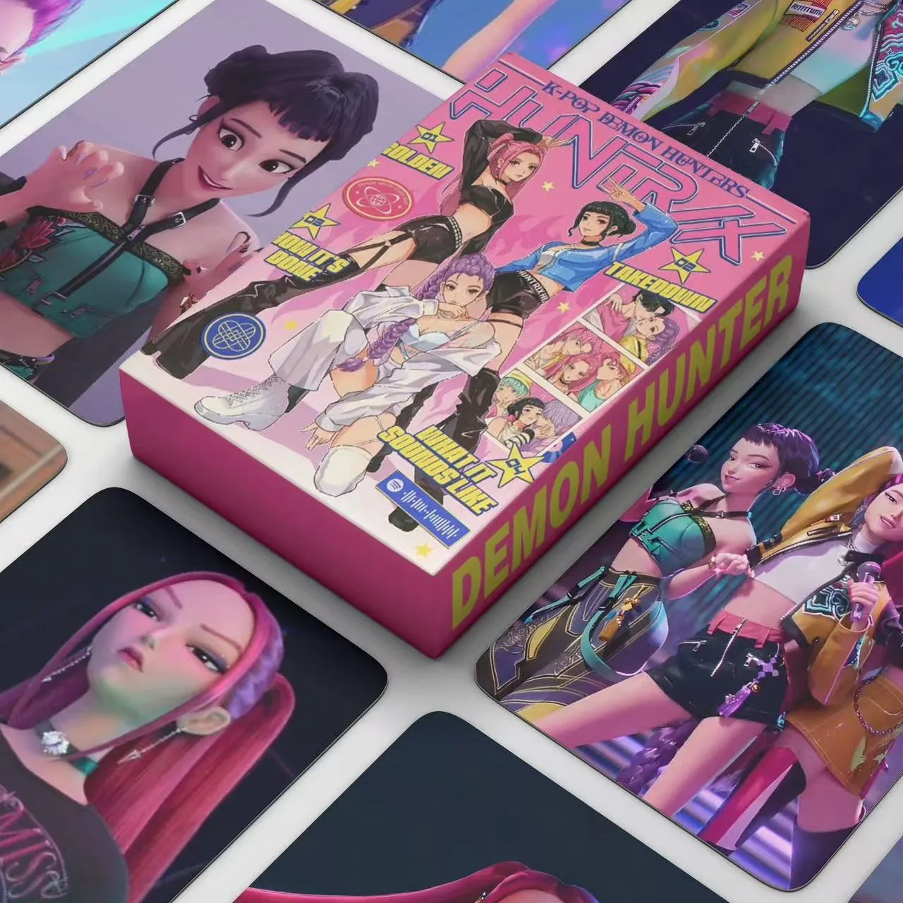 55 قطعة من بطاقات KPop Demon Hunters LOMO مجموعة كاملة، بطاقات ألعاب Huntrix Girls Anime القابلة للجمع، بطاقات ألعاب التداول لمجموعة المعجبين