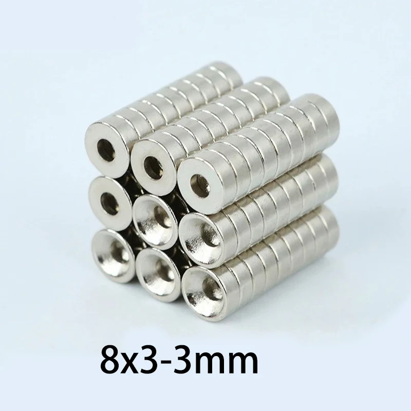 10/20/50pcs Magnetic Display Magnets with Hole 8x3mm Ring Magnets 3mm Center Hole for Retail Signs, Name Badges, Artwork Hanging