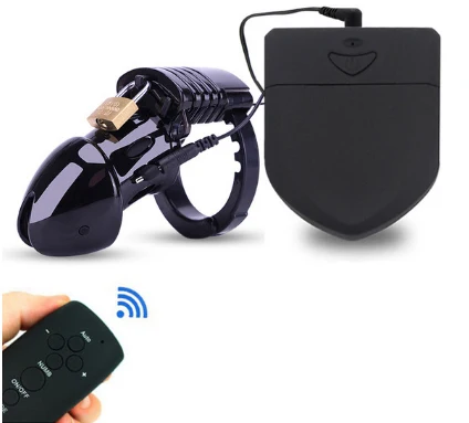 Wireless Remote Electric Shock CB6000 Cock Cage Ball Stretcher Lock Electro Shock Penis Ring Male Chastity Device BDSM Sex Toys view 3