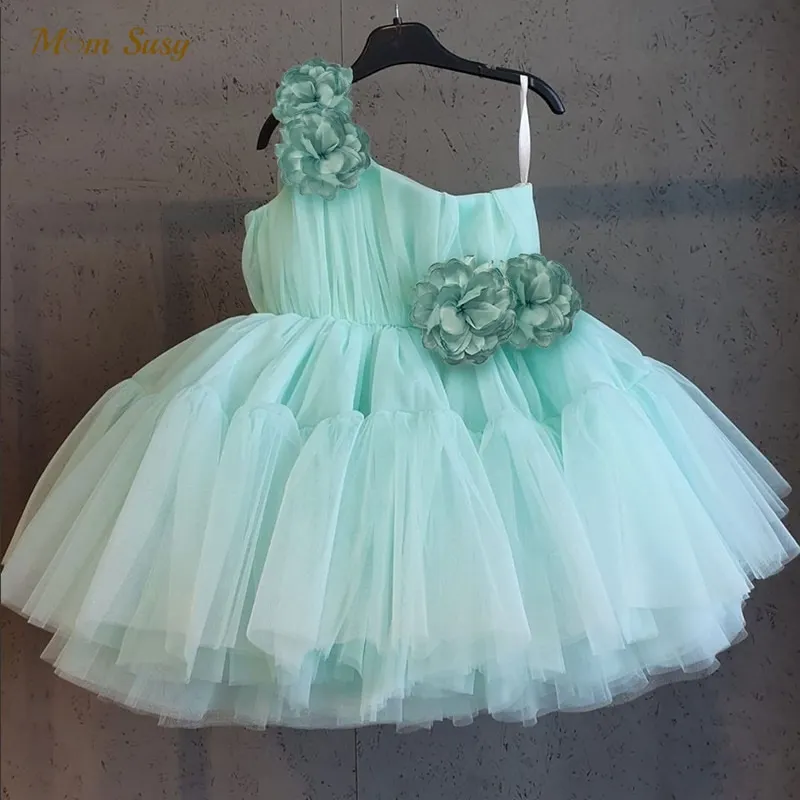 

Fashion Baby Girl Princess Flower Tutu Dress One Shoulder Child Vestido Party Pageant Birthday Wedding Baby Clothes 1-7Y