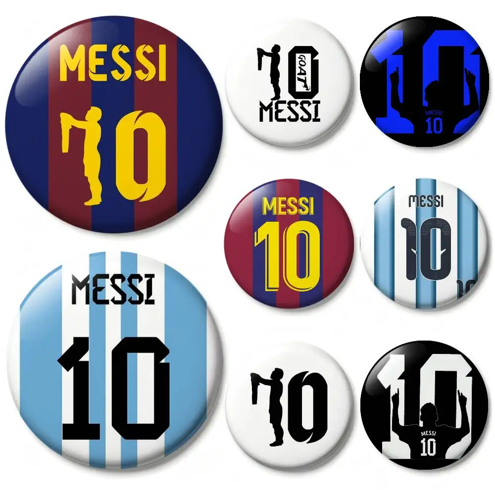 Football M-MessiS 10 Laser Badge Applicable For Backpack Clothes Hats Decor Creative Accessories