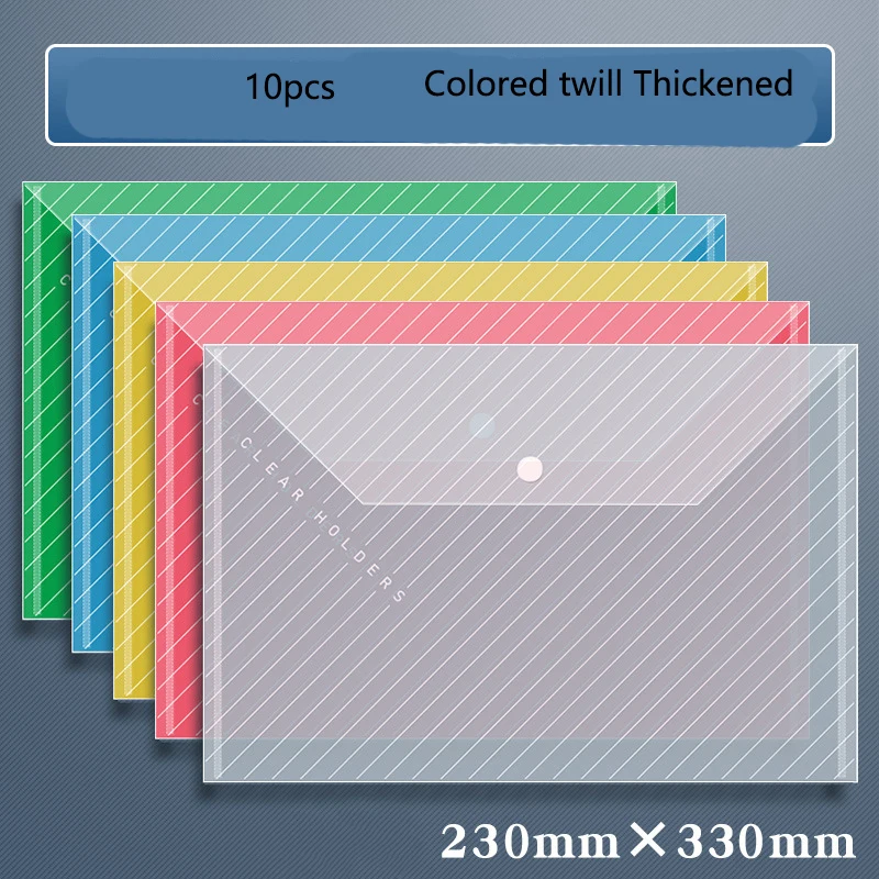 10/20 قطعة A4 حقيبة ملفات ملونة سميكة البلاستيك سعة كبيرة مقاوم للماء حقيبة التخزين المفاجئة ل أرشيف أوراق الاختبار والكتب