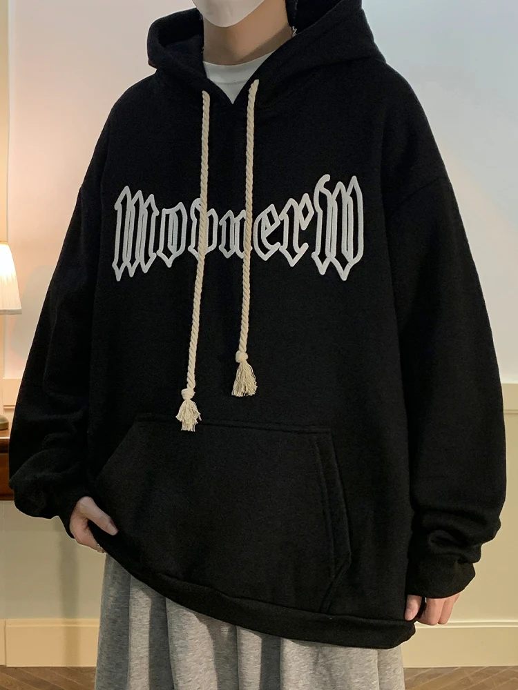 

Hooded Sweatirt Men's Spring Autumn Fce Lined Oversize Heavyweight American Sle Casual Wear Youth Trendy Hoodie