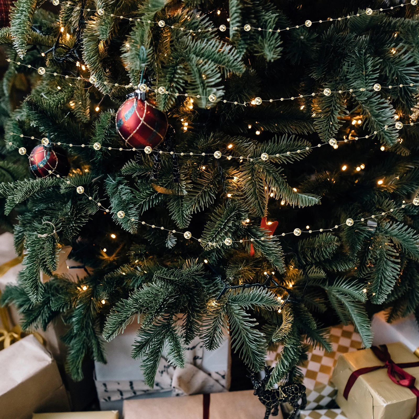 

1 Roll Christmas Fishing Line Beads Chain Plastic Diy Garland Strand Xmas Tree Decor Beads Chain Pendant Xmas Supply Stage Photo