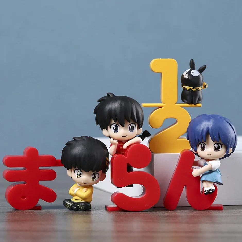 4 pz/set Ranma 1/2 Tendou Akane Anime Figure Da Collezione Modello Carino Bambole Giocattoli Regali