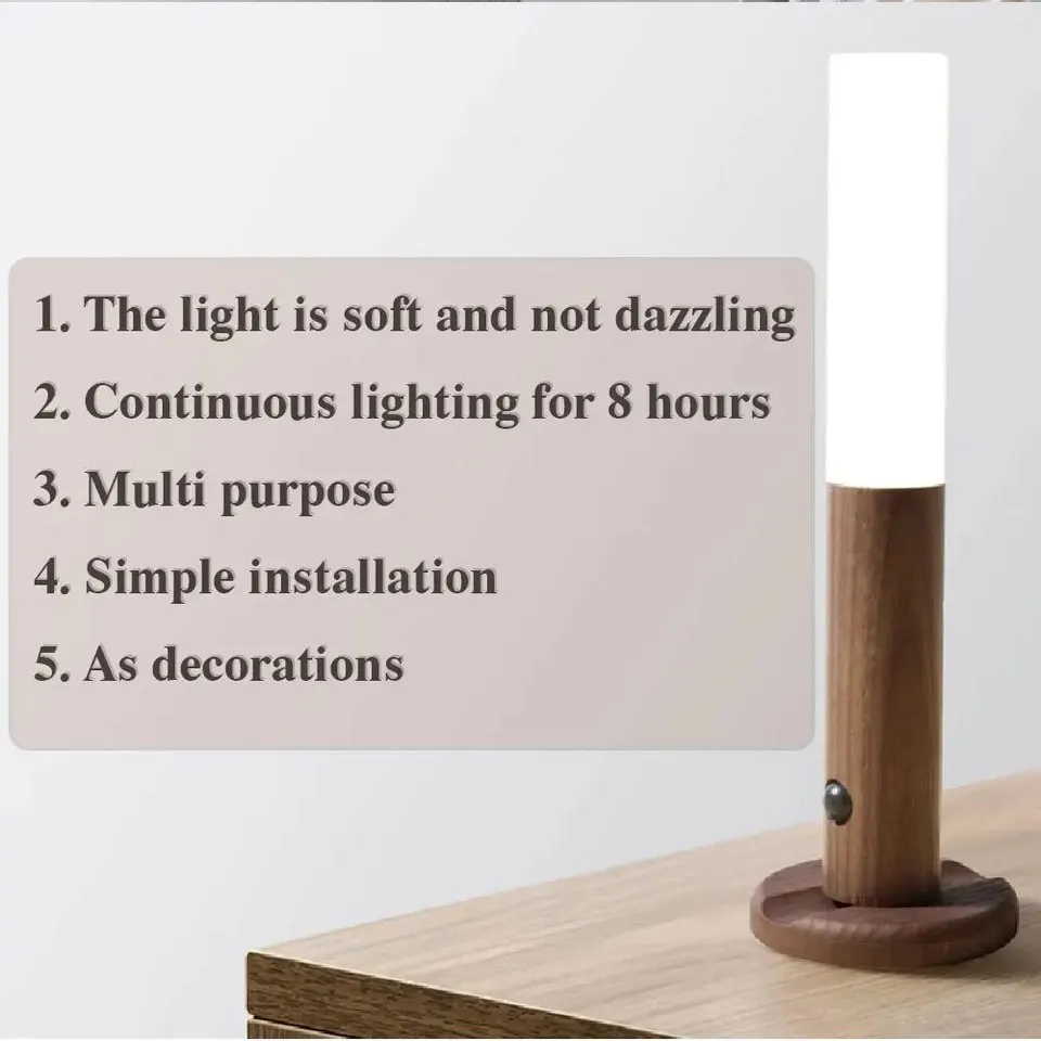 Automatic Night Light Motion Sensor Rechargeable 3-Mode LED Wall Light Human Body Induction Light for Bedroom Bathroom Hallway