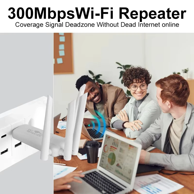 2.4G 300Mbps اللاسلكية واي فاي مكرر USB واي فاي مكبر صوت أحادي طويل المدى مكرر موسع لتمديد الشبكة المنزلية