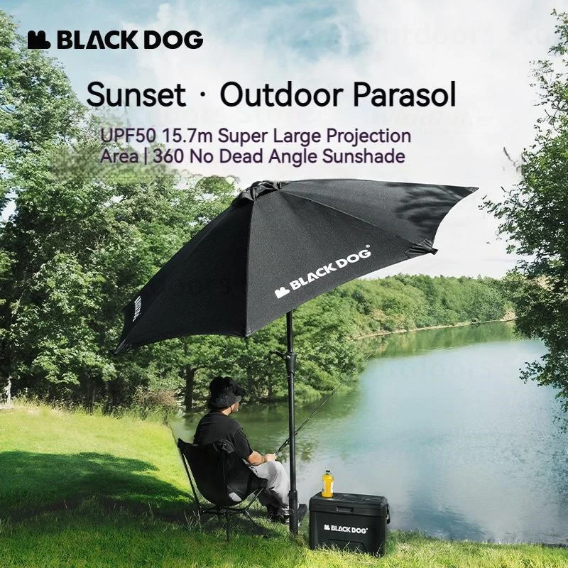 Naturehike Blackdog Camping Sunshade Umbrella Black Rubber Canopy Outdoor Beach Sunscreen Umbrella Rainproof Fishing Sunshade