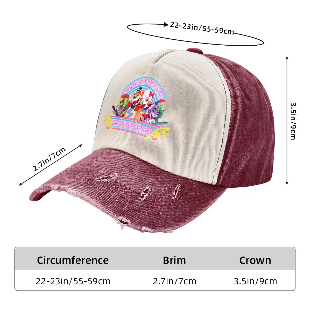 FNAF Security Breach Fashion Peaked 2024 Casual Young A Washed Baseball Cap Hat