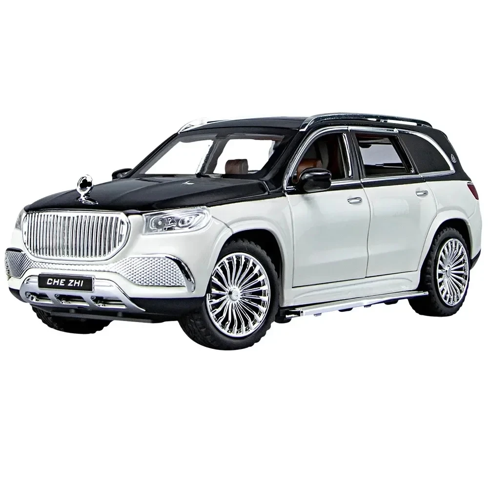 1:24 Alloy Car Model Sound And Light Pull Back Toy Car Suv Off-Road Vehicle Boy Collection Decoration for Benz Maybach Gls600