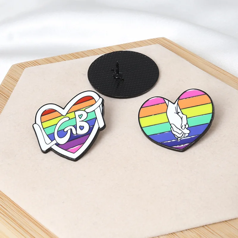 Colorful Rainbow Pin Metal Pride Pins Versatile Unisex for Backpack Clothing Asexual Gay Lesbian Enamel LGBT Brooch for Men Lady