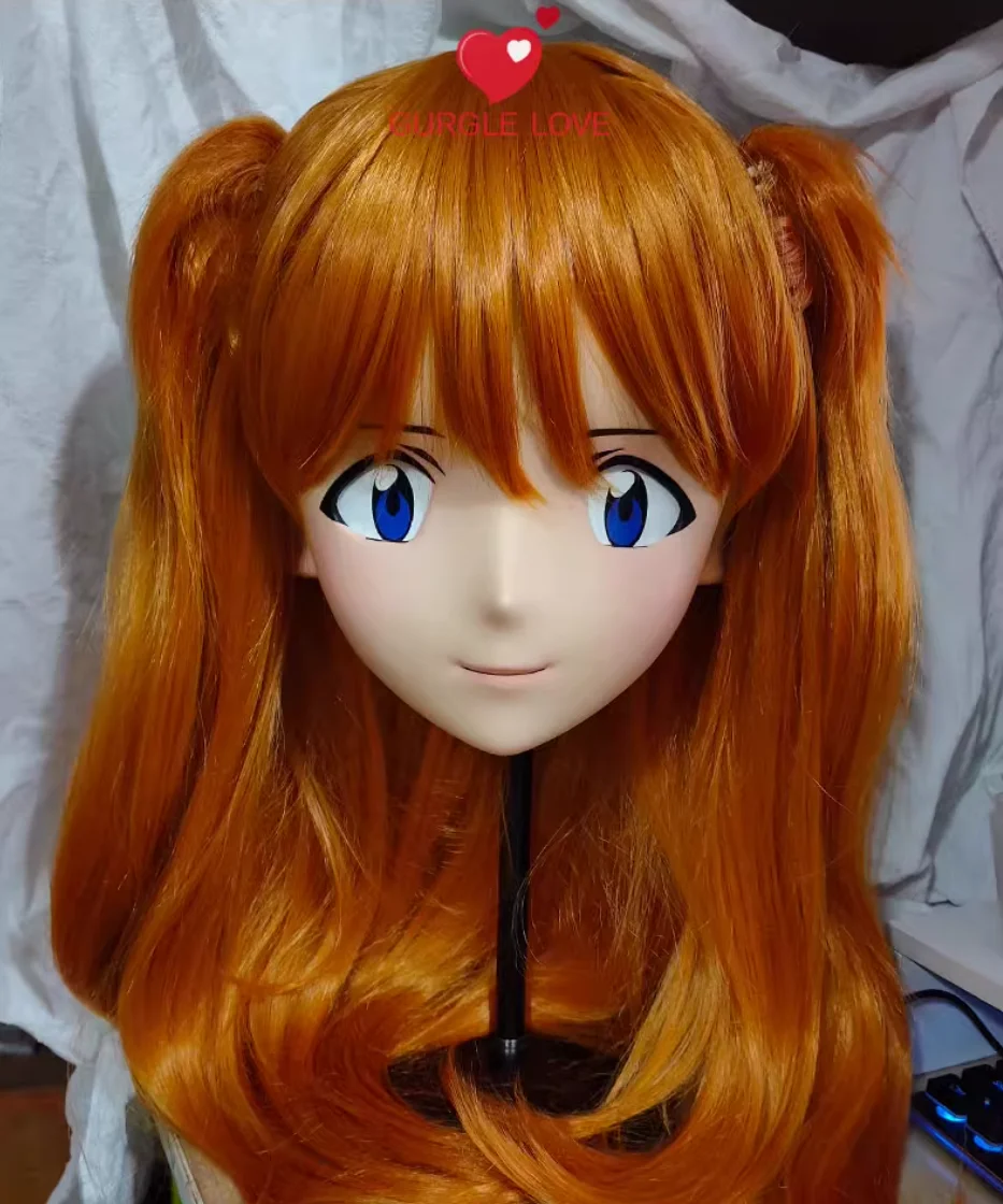 

(GLb0343)Customize Character Female Girl Resin Half Head Crossdress Cosplay Japanese Anime Role Kigurumi Mask With Eyes And Wig