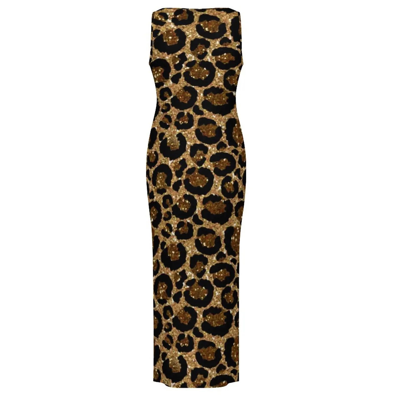 Weibliche Helle Leopard Print Kleid Trendy Animal Street Wear, Figurbetontes Kleid Sommer Casual Maxi Kleider Design Oversize Vestido