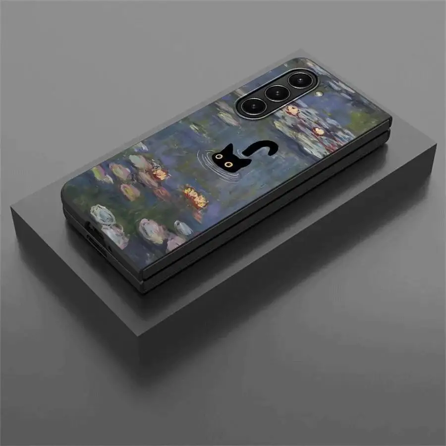 Custodia posteriore per telefono per Samsung Galaxy ZFold4 ZFold7 ZFold3 ZFold5 Z Fold 7 6 5 4 3 ZFold6 Super Cute Kitten