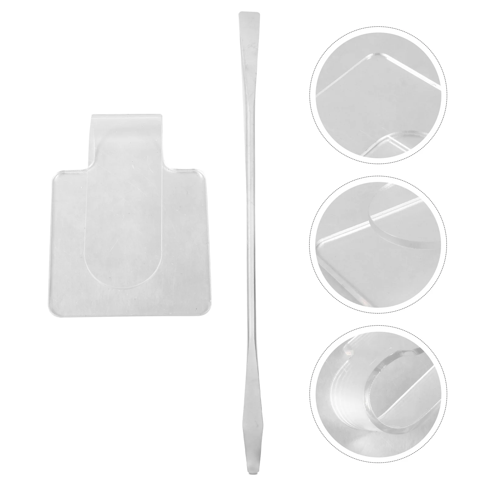 2 個のアクリルメイクアップパレット透明ハンドヘルドパレット人間工学に基づいたミキシングボードカスタムファンデーション口紅サロン用