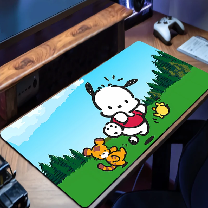 Mauspad Pochacco Anime Gaming XXL Kawaii Zubehör Mousepad Gamer PC Completo Computer Tastatur Pad Teppich Schreibtisch Matte Varmilo